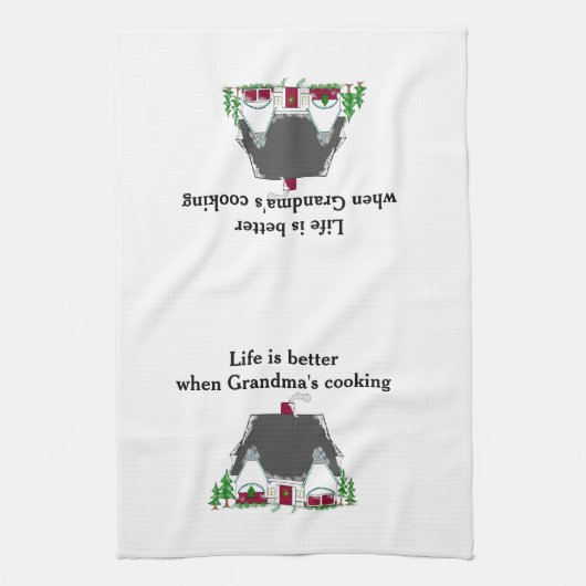 Het leven is beter als oma's koken theedoek (Verticaal)