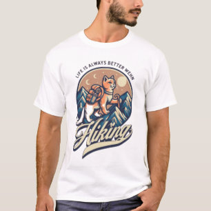 Het leven is beter als wandelen - Adventure Cat T-shirt