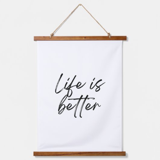 Het leven is beter als we samen een wandtapijt zij hangend wandkleed (Voorkant)