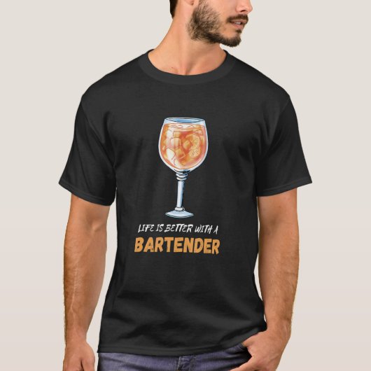 Het leven is beter barman dan kokstaart toxicoloog t-shirt (Voorkant)