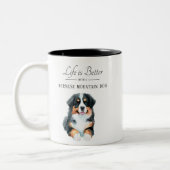 Het leven is beter Berner Berner Hond Tweekleurige Koffiemok (Links)