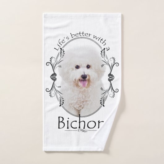 Het leven is beter Bichon Badhanddoek Set Bad Handdoek (Handdoek)