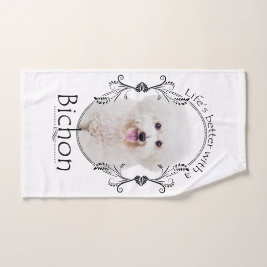 Het leven is beter Bichon Badhanddoek Set Bad Handdoek (Handdoek)