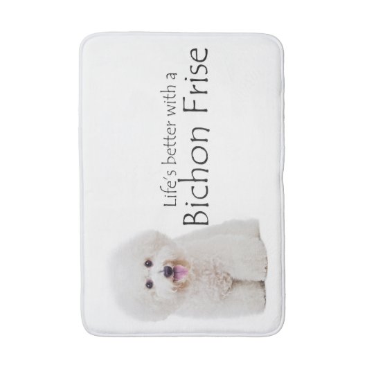 Het leven is beter Bichon Bath Mat (Voorkant Verticaal)