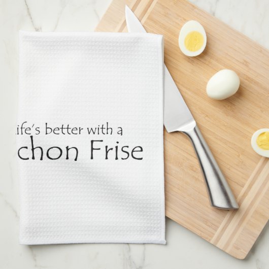 Het leven is beter Bichon keukenhanddoek (Quarter Fold)