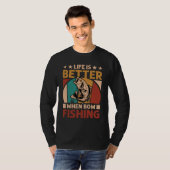 Het leven is beter bij bowfishing - Retro Angler T-shirt (Voorkant volledig)