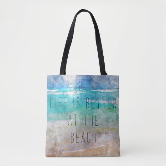 Het leven is beter bij de Beach Canvas Bag Tote Bag (Voorkant)