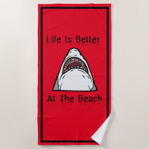 Het leven is beter bij de Beach Horror Shark Strandlaken