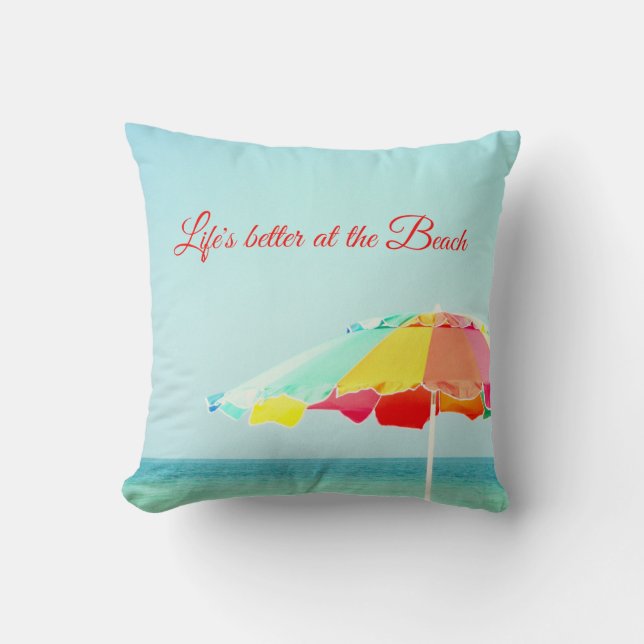 Het leven is beter bij de Beach Pillow Kussen (Voorkant)