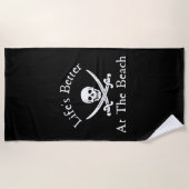 Het leven is beter bij de Beach Pirate Strandlaken (Voorkant)