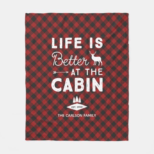 Het leven is beter bij de bufferplaat van de Cabin Fleece Deken (Voorkant)
