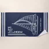 Het leven is beter bij de Lake Family Navy Blue Wh Strandlaken (Voorkant)