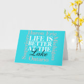 Het leven is beter bij de meer blanco kaart (Gele Bloem)