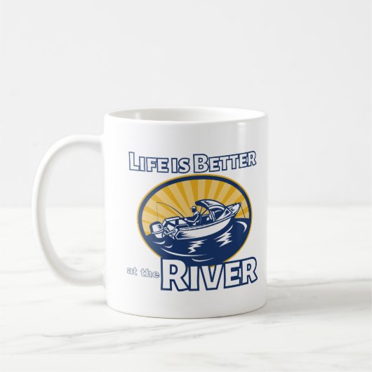 Het leven is beter bij de rivier koffiemok (Links)