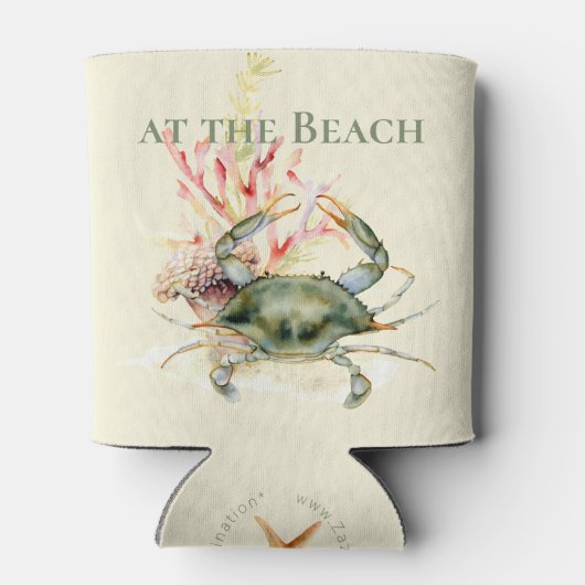 Het leven is beter bij de strand / krab / blikjeskoeler (Achterkant)