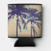 HET LEVEN IS BETER BIJ DE STRAND palmboom koelboxx Blikjeskoeler (Voorkant)