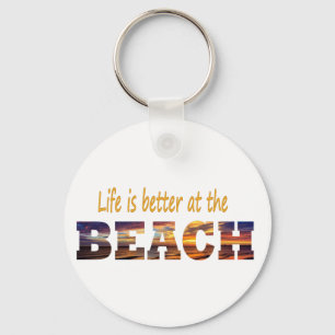 Het leven is beter bij de strand sleutelhanger