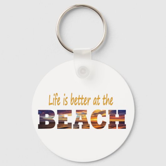 Het leven is beter bij de strand sleutelhanger (Voorkant)