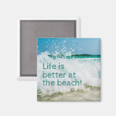 Het leven is beter bij de strandgolf magneet (Voorkant / Achterkant)