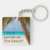 Het Leven Is Beter Bij De Strandpalmboom Sleutelhanger (Achterkant)
