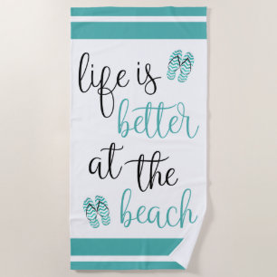 Het leven is beter bij de Teenslippers van de stra Strandlaken