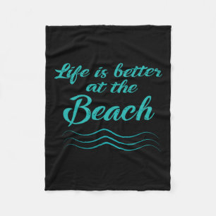 Het leven is beter bij de zomersurfer Mannen Wome Fleece Deken