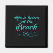 Het leven is beter bij de zomersurfer Mannen Wome Magneet (Voorkant)