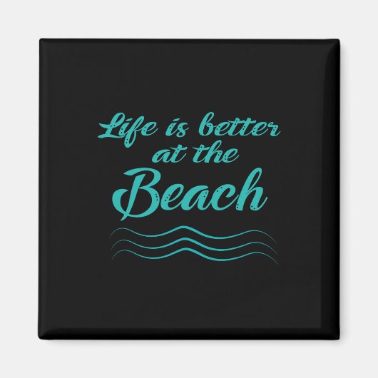 Het leven is beter bij de zomersurfer Mannen Wome Magneet (Voorkant)