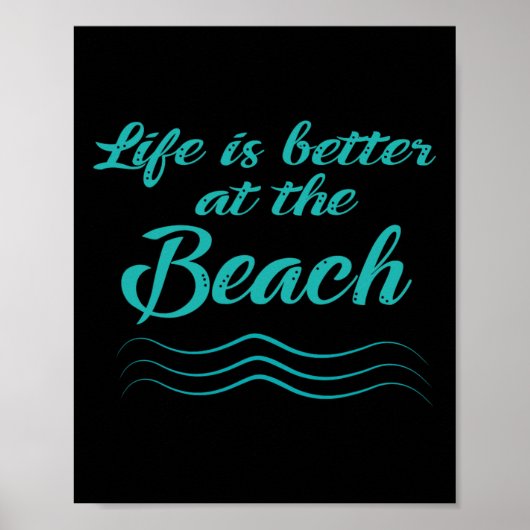 Het leven is beter bij de zomersurfer Mannen Wome Poster (Voorkant)
