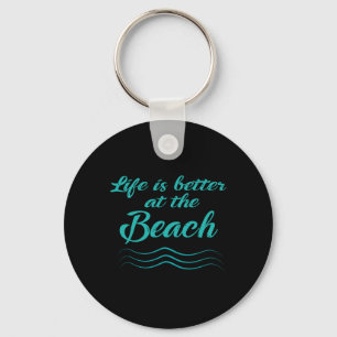 Het leven is beter bij de zomersurfer Mannen Wome Sleutelhanger