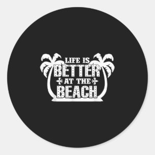 Het leven is beter bij de zomervakantie ronde sticker