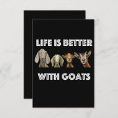 Het leven is beter bij geiten, geiten, geitenlamme bedankkaart (Voorkant / Achterkant)
