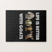 Het leven is beter bij geiten, geiten, geitenlamme legpuzzel (Horizontaal)