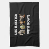Het leven is beter bij geiten, geiten, geitenlamme theedoek (Verticaal)