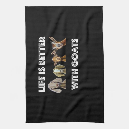 Het leven is beter bij geiten, geiten, geitenlamme theedoek (Verticaal)