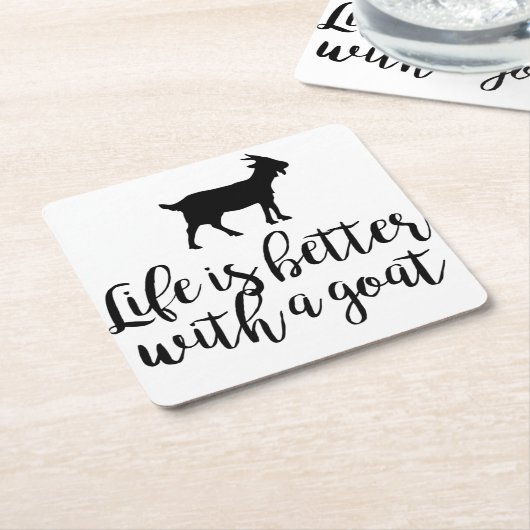 Het leven is beter bij geiten kartonnen onderzetters (Schuin)