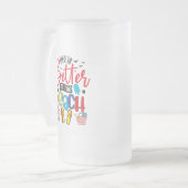 Het leven is beter bij het baanbrekende zomerontwe matglas bierpul (Voorkant links)