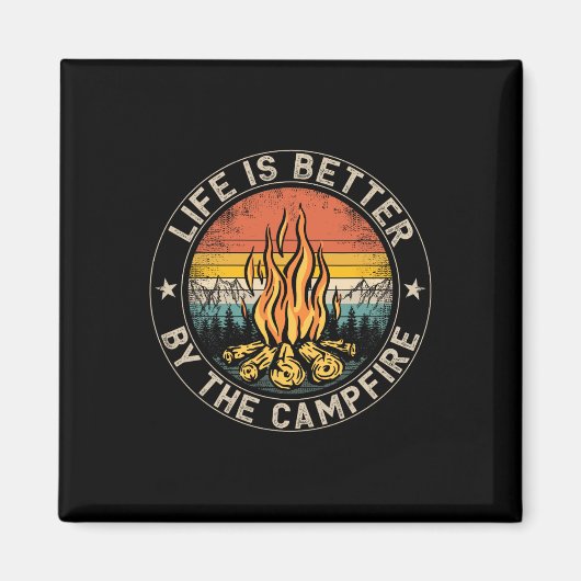Het leven is beter bij het kampvuur Camping Kampvu Magneet (Voorkant)