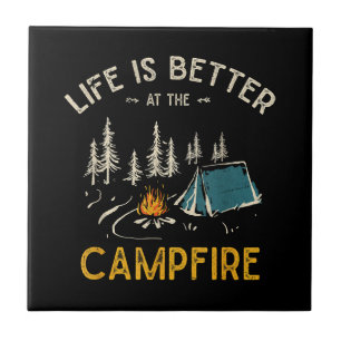 Het Leven Is Beter Bij Het Kampvuur Funny Camper Tegeltje