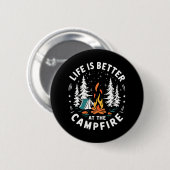 Het Leven Is Beter Bij Het Kampvuur Grappig Kamper Ronde Button 5,7 Cm (Voorkant /achterkant)