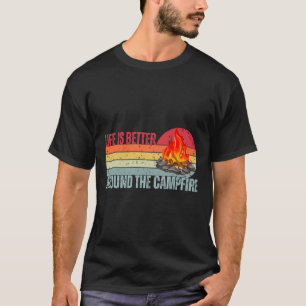 Het leven is beter bij het kampvuur, leuke camper  t-shirt