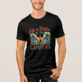 Het leven is beter bij het kampvuur Tri-Blend shirt (Voorkant)