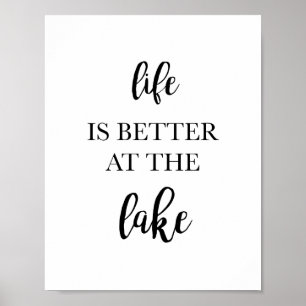 Het leven is beter bij het Lake Home Decor Art Pri Poster