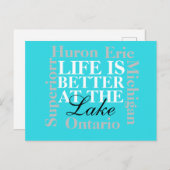 Het leven is beter bij het meer briefkaart (Voorkant / Achterkant)