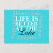 Het leven is beter bij het meer briefkaart (Voorkant)