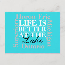 Het leven is beter bij het meer briefkaart