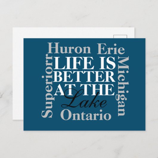 Het leven is beter bij het meer briefkaart (Voorkant / Achterkant)