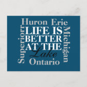 Het leven is beter bij het meer briefkaart (Voorkant)