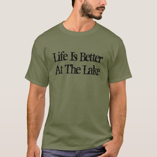 Het leven is beter bij het meer grappige pensioen t-shirt (Voorkant)