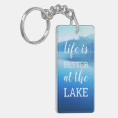 "Het leven is beter bij het meer" Lake House Sleutelhanger (Voorkant Links)